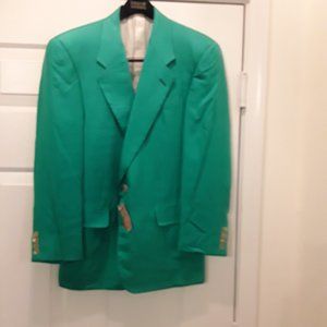 $$$ Bergdorf Goodman 100% Silk Men’s Jacket Blazer Green Size 38R VTG NWT $$$